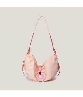 Crossbody Bag, Japanese Embroidered Nylon in Doughnut/Dumpling Shape - Large Capacity Waterproof & Convenient Shoulder Bag for Women